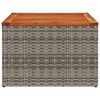 vidaXL Gartentisch Grau 55x55x37 cm Poly Rattan und Akazienholz