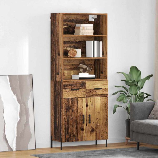 vidaXL Highboard Altholz 69,5 x 32,5 x 180 cm Holzwerkstoff