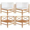 vidaXL Ecksofas 2 Stk. mit Creme Kissen Massivholz Teak