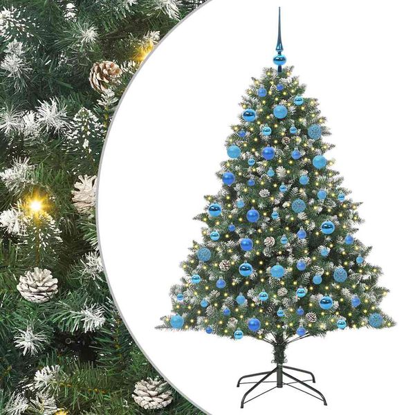 vidaXL Künstlicher Weihnachtsbaum mit 300 LEDs Grün 126 x 126 x 180 cm