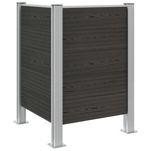 vidaXL M&uuml;lltonnenzaun Grau 85 x 85 x 115 cm Aluminium und WPC