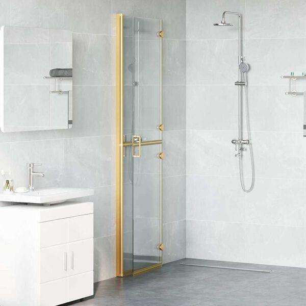 vidaXL Walk-In Duschwand Gold 90 x 6.5 x 190 cm