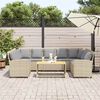 vidaXL Gartensofa mit Kissen Beige Poly Rattan