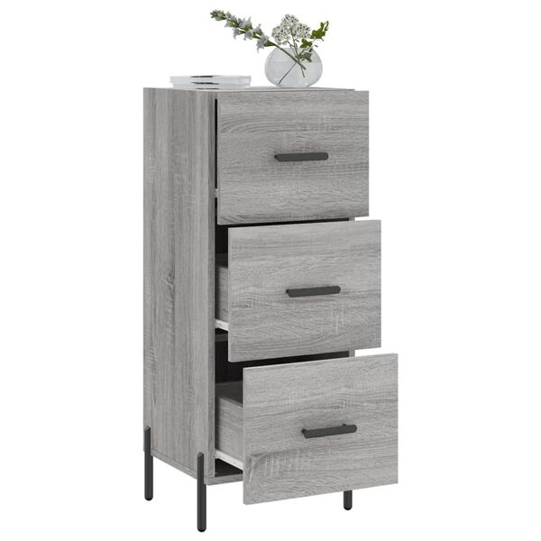 vidaXL Sideboard Grau Sonoma 34,5x34x90 cm Holzwerkstoff