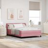 vidaXL Boxspringbett mit Matratze mit Kopfteil Rosa 140 x 200 cm Samt