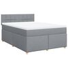 vidaXL Boxspringbett mit Matratze Hellgrau 140x190 cm Stoff