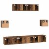 vidaXL TV-Schrankset Wandmontiert 7 pcs Altholz Holzwerkstoff