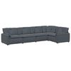 vidaXL Modulares Sofa mit Kissen Samt Dunkelgrau