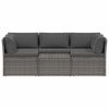 vidaXL 4-tlg. Garten-Lounge-Set mit Polstern Poly Rattan Grau