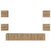 vidaXL TV-Schrankset Wandmontiert 7 pcs Artisan-Eiche Holzwerkstoff
