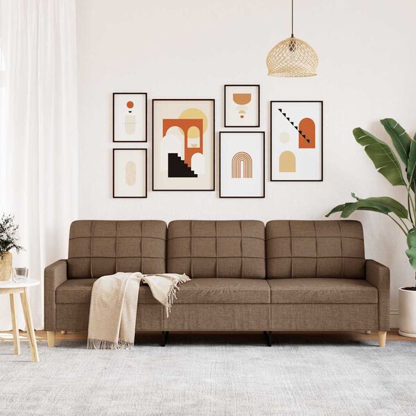 vidaXL 3-Sitzer-Sofa Braun 210 cm Stoff