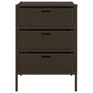vidaXL Gartenschrank Braun 55x59x80 cm Poly Rattan