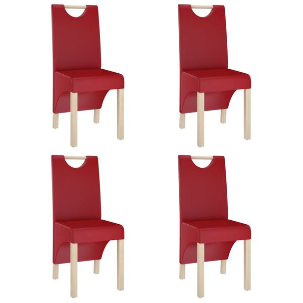 vidaXL Esszimmerst&uuml;hle 4 Stk. Weinrot Kunstleder