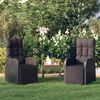 vidaXL Gartensessel mit Kissen 2 Stk. Verstellbar Schwarz Poly Rattan