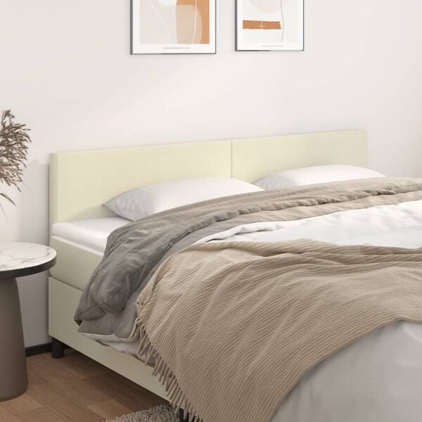 vidaXL Kopfteile Creme 200x5x78/88 cm Kunstleder