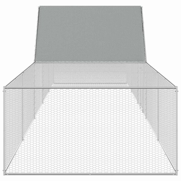 vidaXL Hühnerstall 10x2x2 m Verzinkter Stahl