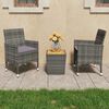 vidaXL 3-tlg. Bistro-Set Poly Rattan und Akazienholz Grau
