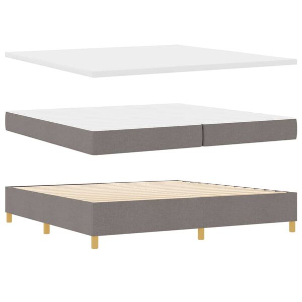 vidaXL Boxspringbett mit Matratze Taupe 200 x 200 cm Stoff