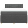 vidaXL Boxspringbett mit Matratze Dunkelgrau 160x200 cm Stoff