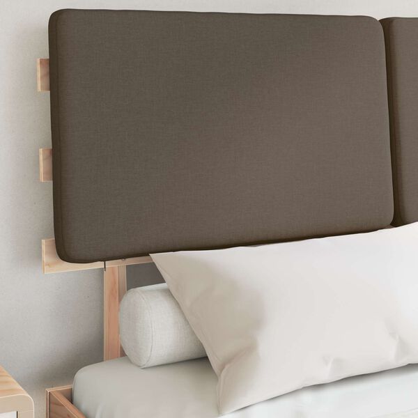 vidaXL Bettgestell mit gepolstertem Kopfteil Taupe 140 x 200 cm