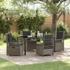 vidaXL Garten Essgruppe 5 pcs Grau Poly-Rattan