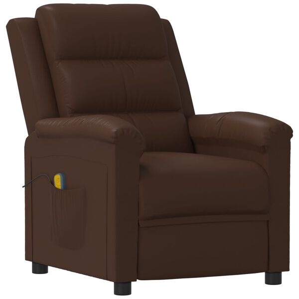 vidaXL Massagesessel Braun Kunstleder