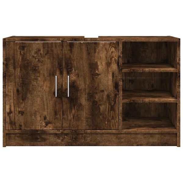 vidaXL Waschbeckenunterschrank R&auml;uchereiche 90x29x55 cm Holzwerkstoff