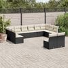 vidaXL 12-tlg. Garten-Sofagarnitur mit Kissen Schwarz Poly Rattan