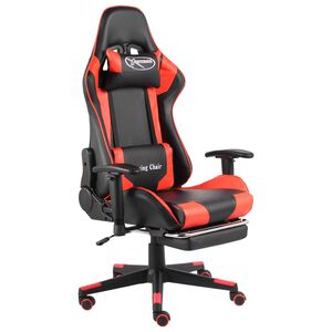vidaXL Gaming-Stuhl mit Fu&szlig;st&uuml;tze Drehbar Rot PVC