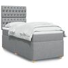 vidaXL Boxspringbett mit Matratze Hellgrau 80x200 cm Stoff