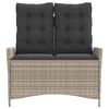 vidaXL Gartenbank Verstellbar mit Kissen Hellgrau Poly Rattan