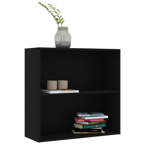 vidaXL Bücherregal Schwarz 80x30x76,5 cm Holzwerkstoff