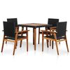 vidaXL 5-tlg. Garten-Essgruppe Poly Rattan Schwarz und Braun