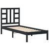 vidaXL Massivholzbett Schwarz 75x190 cm