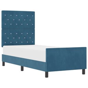 vidaXL Boxspringbett mit Kopfteil Dunkelblau 80 x 200 cm Samt
