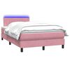 vidaXL Boxspringbett mit Matratze & LED Rosa 120x220 cm Samt