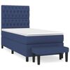 vidaXL Boxspringbett mit Matratze Blau 90x190 cm Stoff