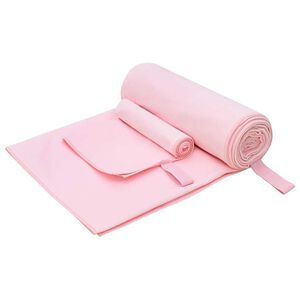 vidaXL Sporthandtuch Set 2 Stk. Rosa 50 x 30 cm, 200 x 100 cm