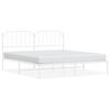 vidaXL Bettgestell mit Kopfteil Metall Wei&szlig; 183x213 cm