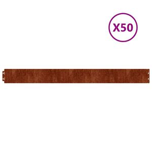 vidaXL Raseneinfassung 50 pcs 10 x 103 cm Wetterfeststahl Rostig