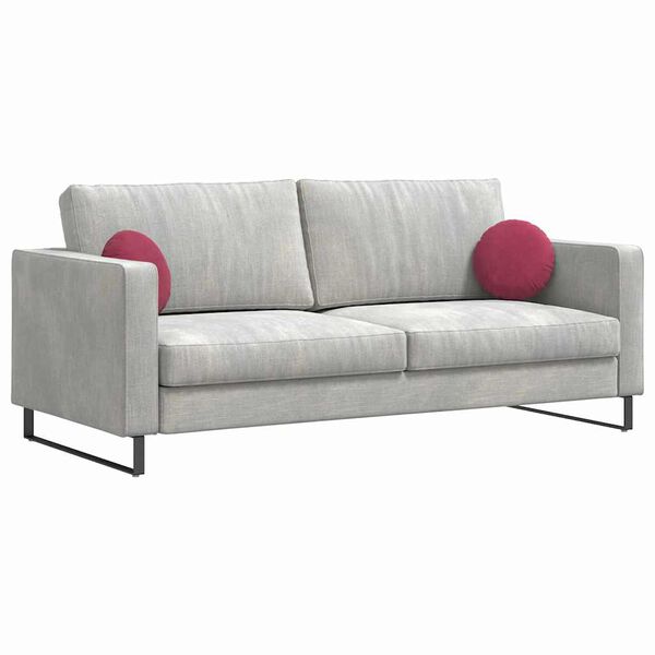 vidaXL Sitzkissen 2 St&uuml;ck Weinrot &Oslash; 30 x 13 cm Samt