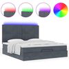 vidaXL Ottoman-Bett mit Matratzen & LEDs Dunkelgrau 160x200 cm Samt