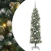 vidaXL K&uuml;nstlicher schlanker Weihnachtsbaum Gr&uuml;n und Wei&szlig; 180 cm