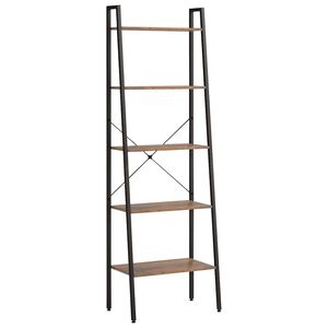 vidaXL Standregal mit 5 B&ouml;den Dunkelbraun und Schwarz 56x35x174 cm