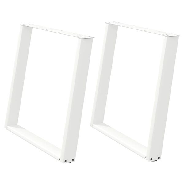 vidaXL Esstischbeine U-Form 2 Stk. Weiß 90x(72-73) cm Stahl