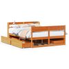 vidaXL Massivholzbett ohne Matratze Wachsbraun 140x190 cm Kiefernholz