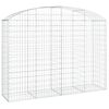 vidaXL Gabione mit Hochbogen 200x50x140/160 cm Verzinktes Eisen