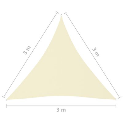 vidaXL Sonnensegel Oxford-Gewebe Dreieckig 3x3x3 m Creme