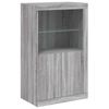 vidaXL Sideboard mit LED-Leuchten Grau Sonoma 181,5x37x100 cm