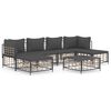 vidaXL 7-tlg. Garten-Lounge-Set mit Kissen Anthrazit Poly Rattan